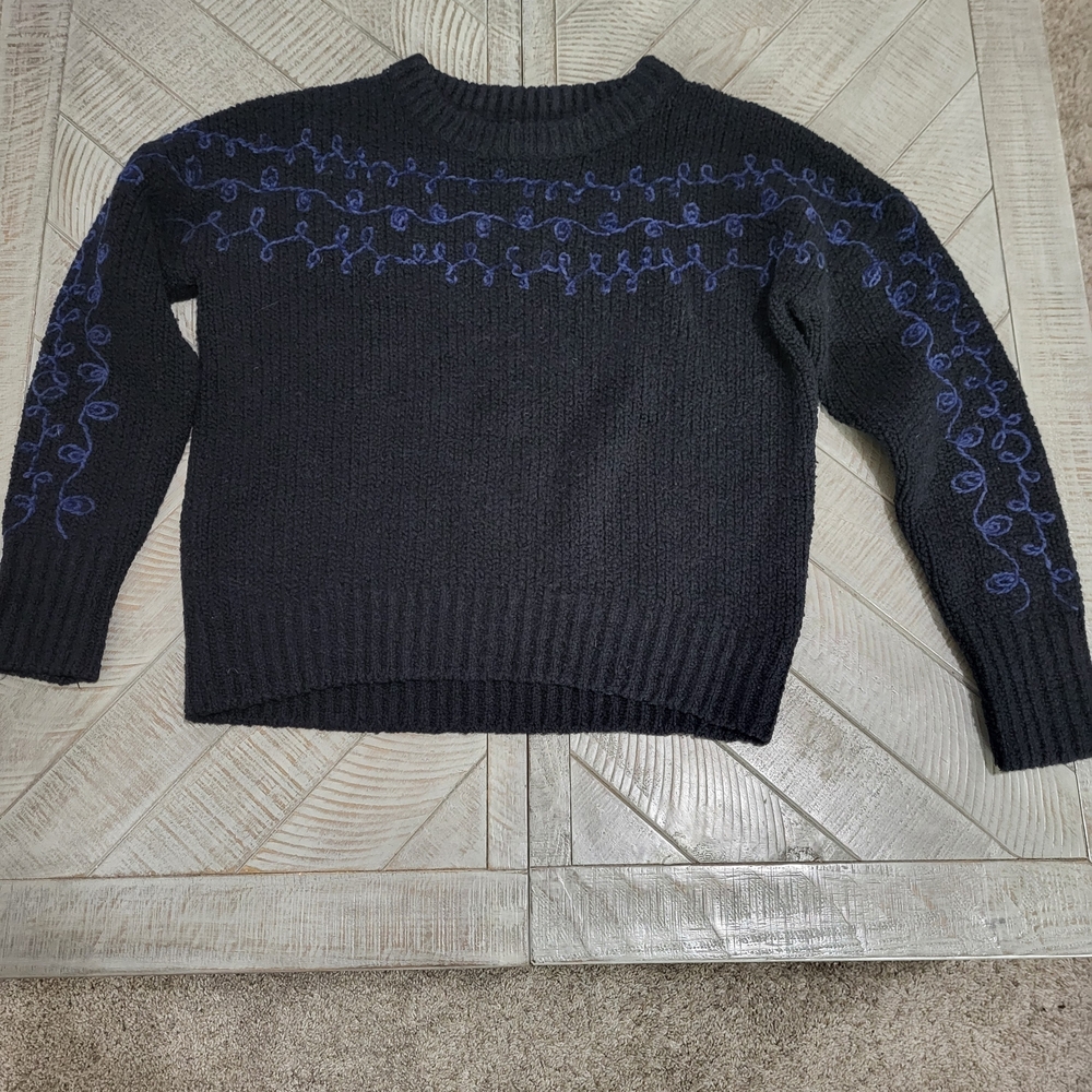 Steven Alan Black 100% Wool Knit Sweater